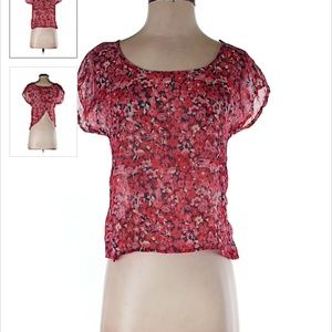 Open Back Floral Blouse